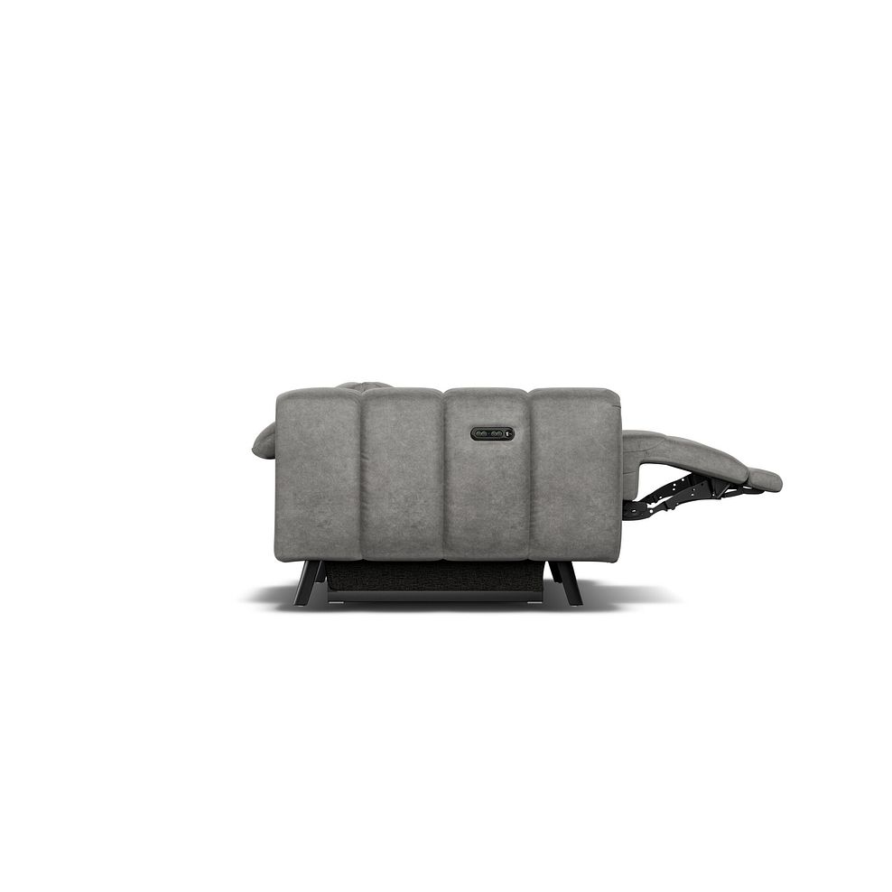 Seymour Recliner Armchair With Power Headrest in Maldives Dark Grey Fabric 7