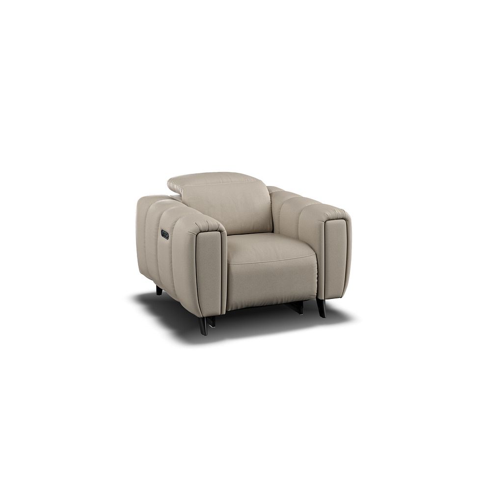 Seymour Recliner Armchair With Power Headrest in Pebble Leather 1