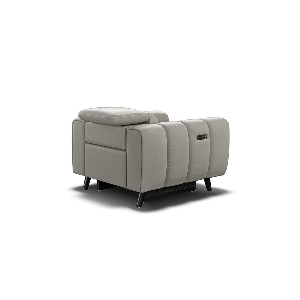 Seymour Recliner Armchair With Power Headrest in Taupe Leather 4