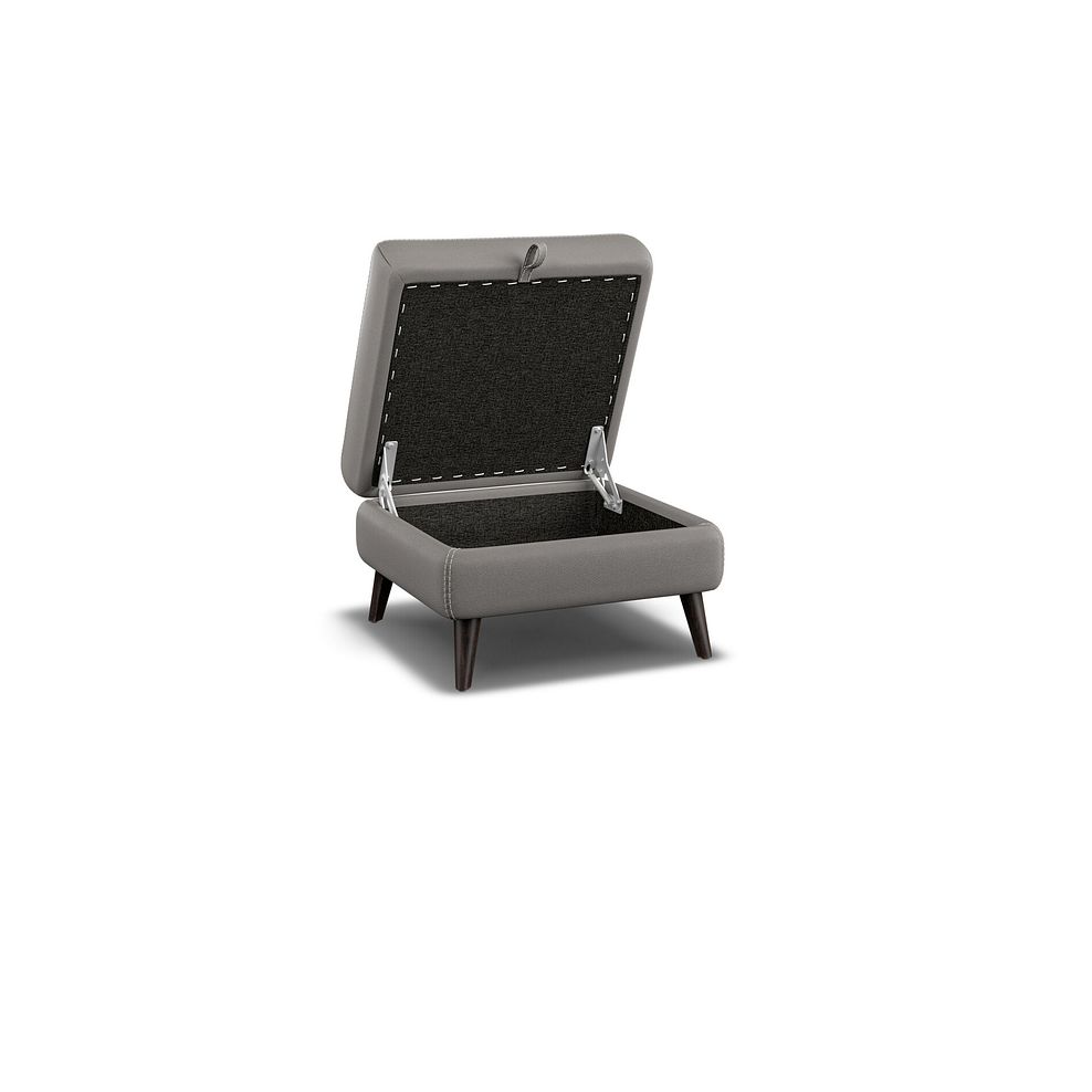Seymour Storage Footstool in Elephant Grey Leather 2