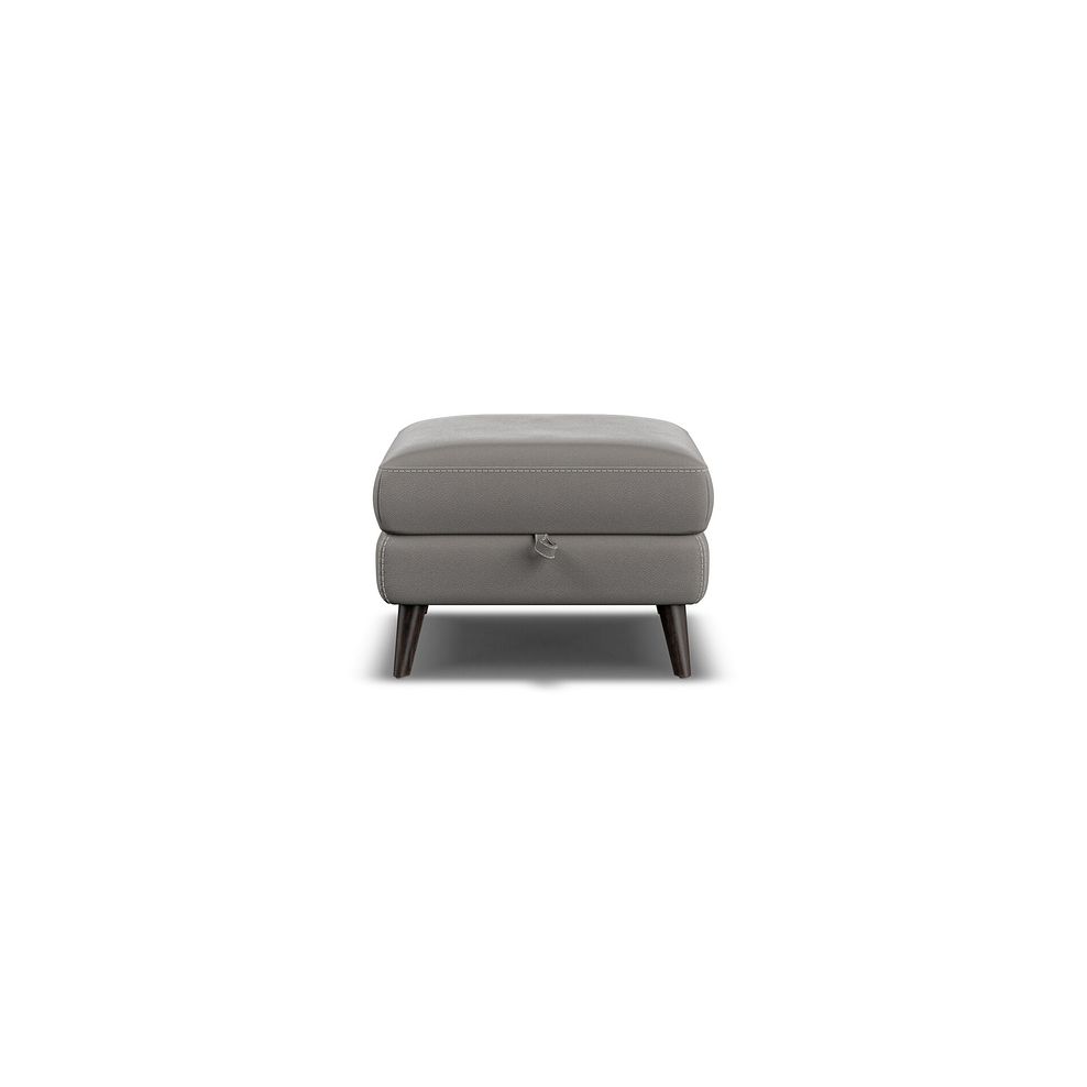 Seymour Storage Footstool in Elephant Grey Leather Thumbnail 3