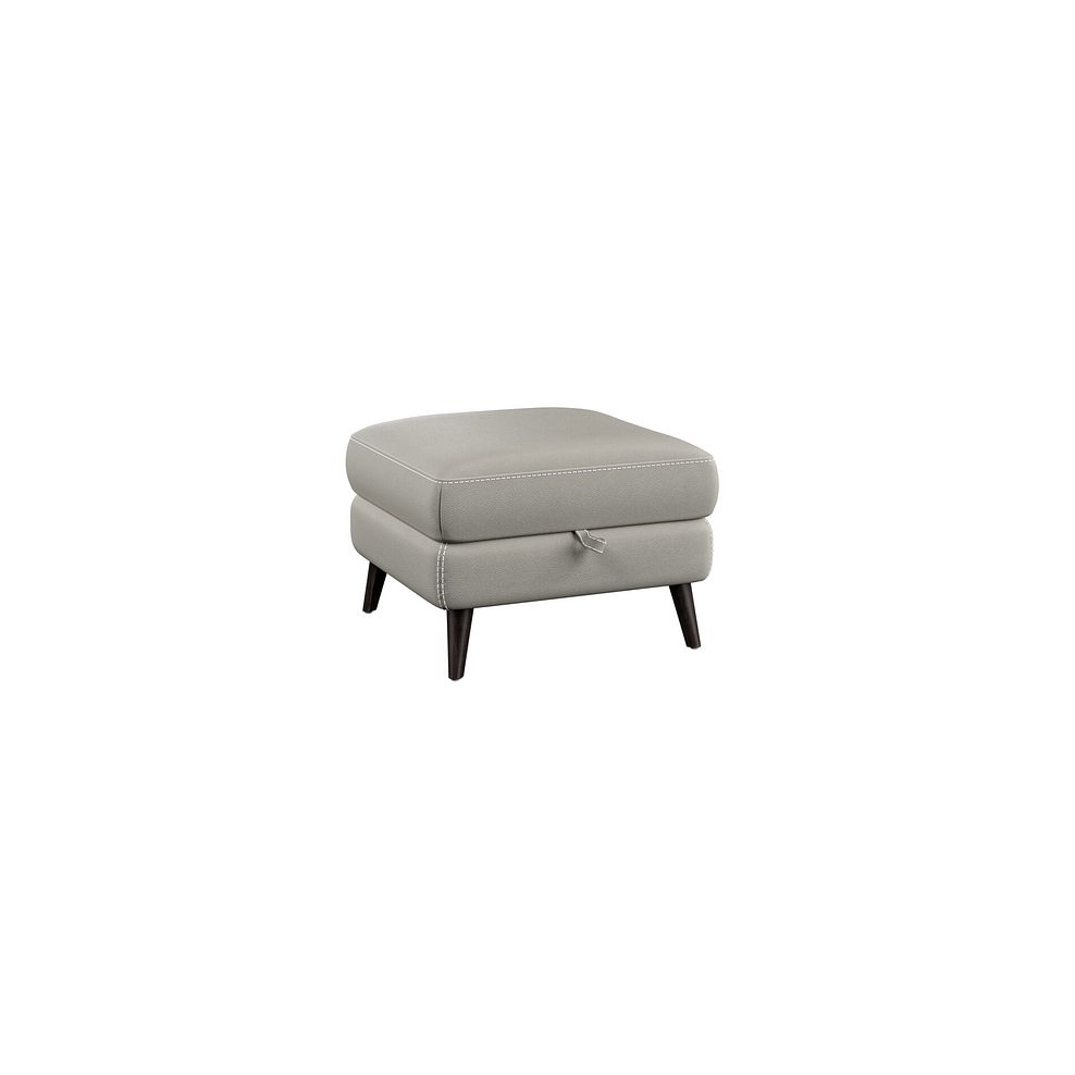Seymour Storage Footstool in Taupe Leather 1