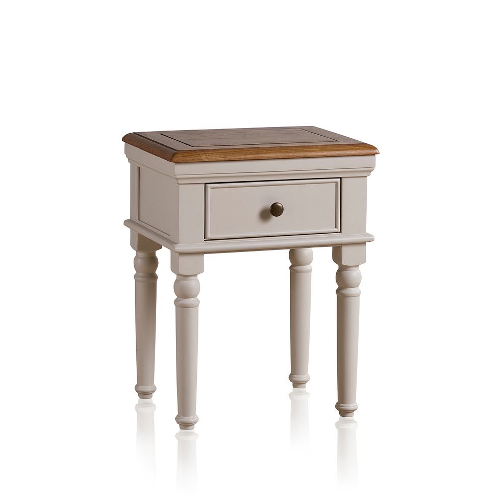 Shay Rustic Oak and Painted 1 Drawer Bedside Table 1