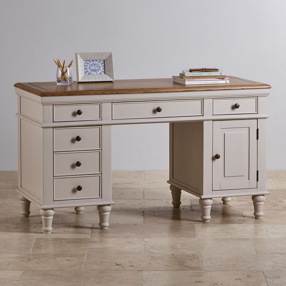Shay Rustic Oak and Painted Computer Desk 3
