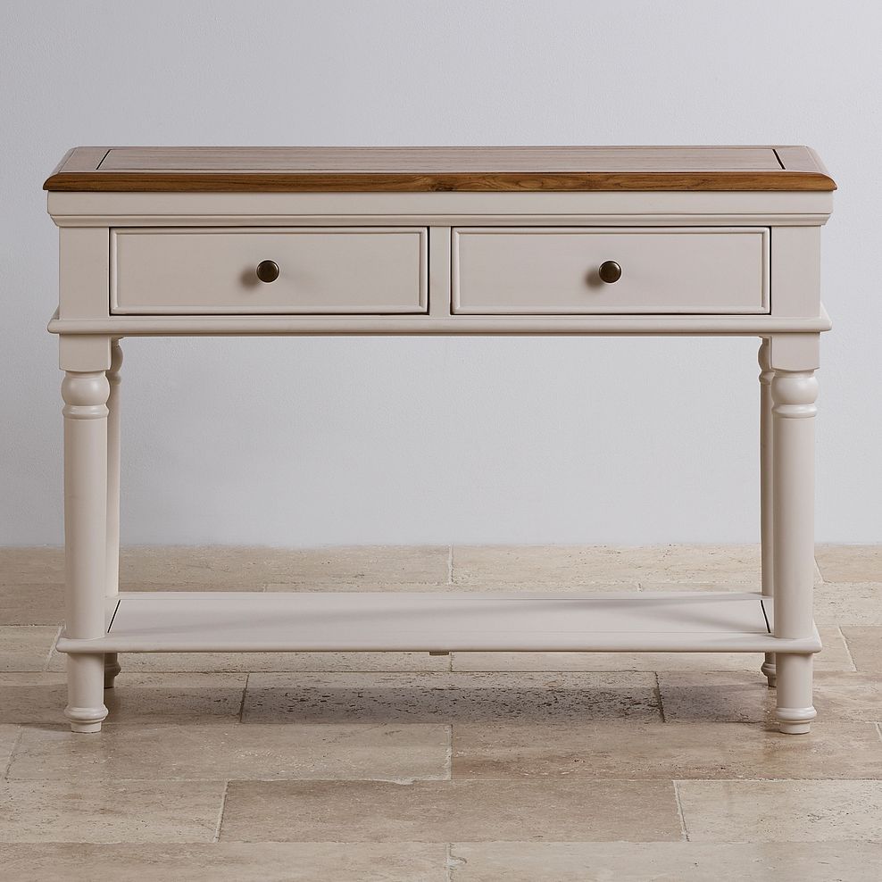 Shay Rustic Oak and Painted Console Table Thumbnail 4