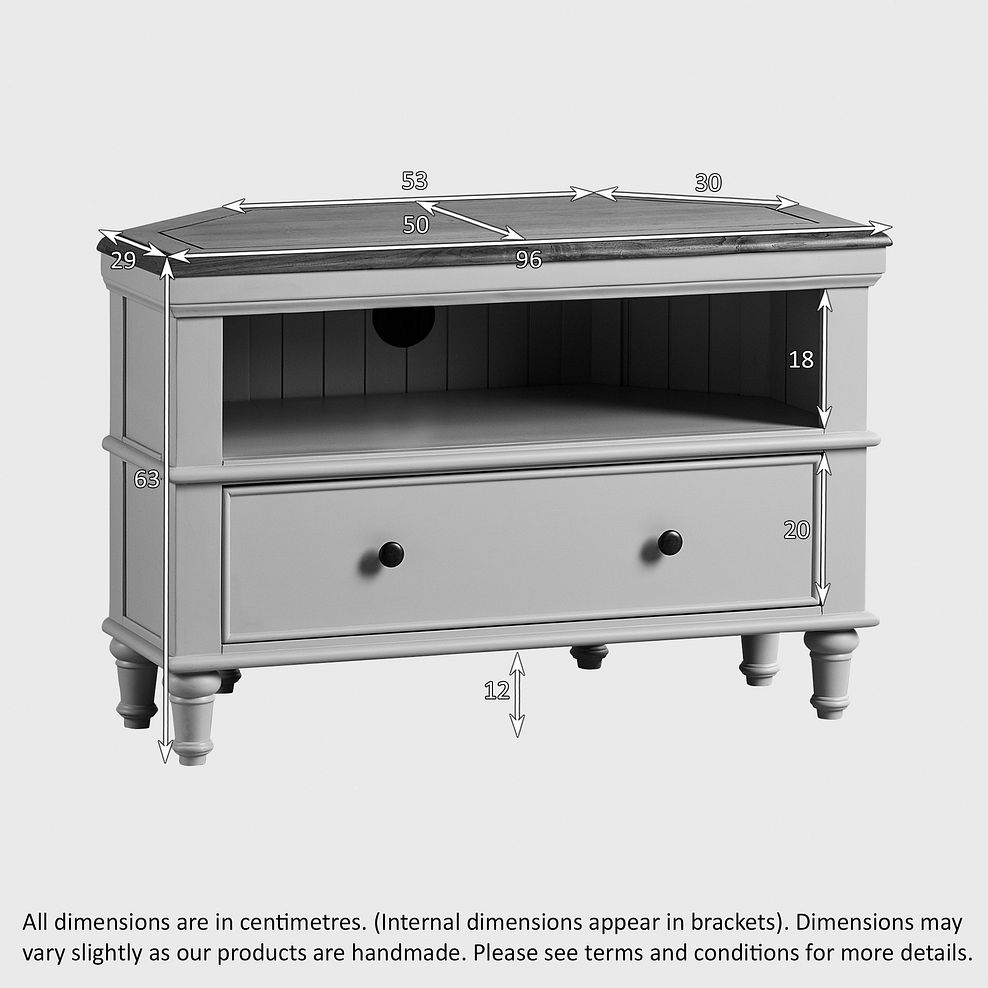 Shay Rustic Oak and Painted Corner TV Cabinet 7