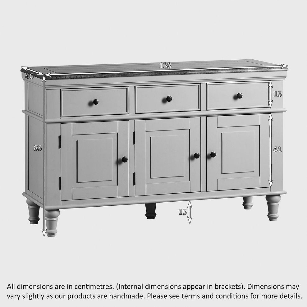 Shay Rustic Oak and Painted Large Sideboard Thumbnail 5