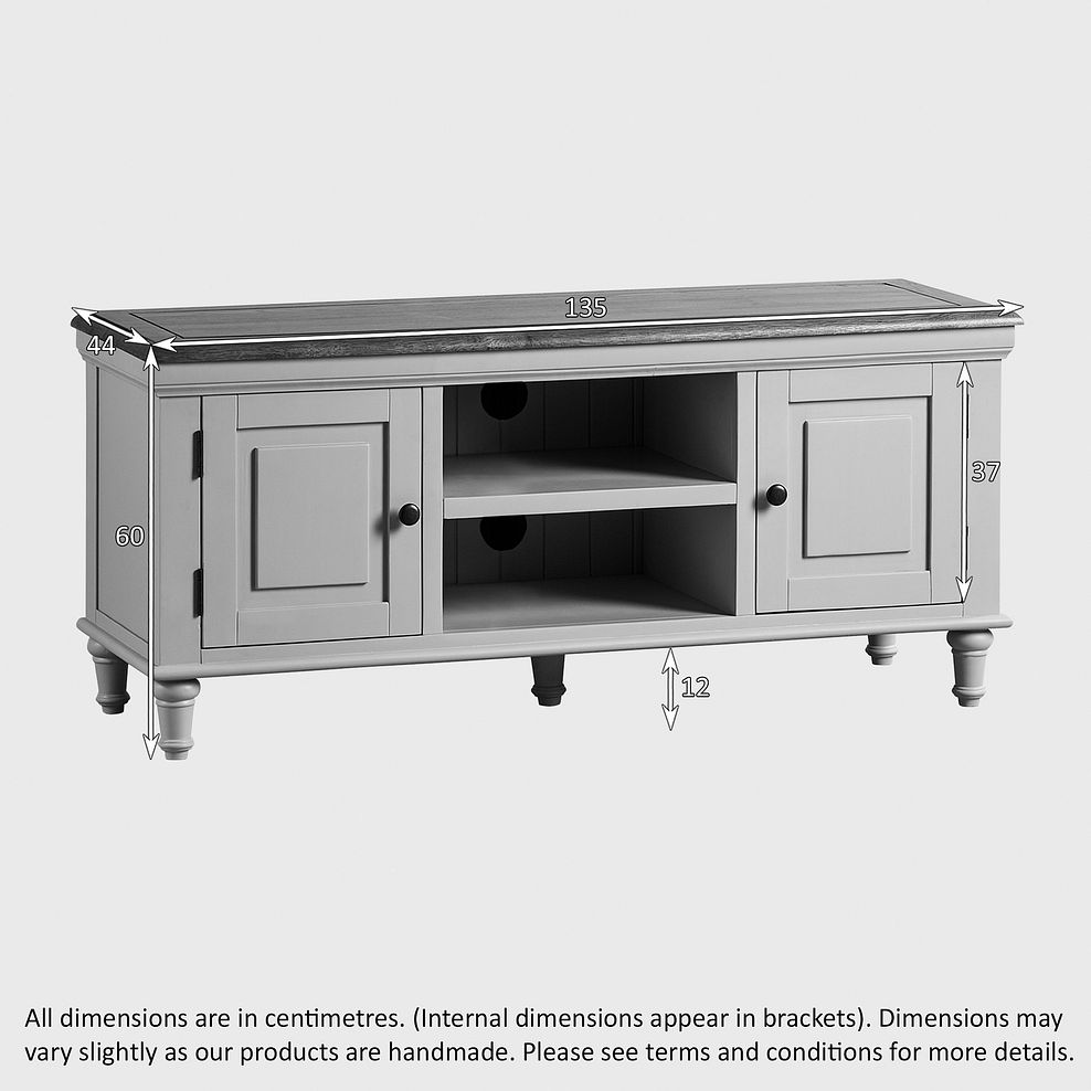 Shay Rustic Oak and Painted Large TV Cabinet 6