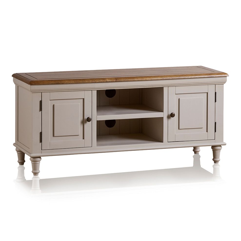 Shay Rustic Oak and Painted Large TV Cabinet 1