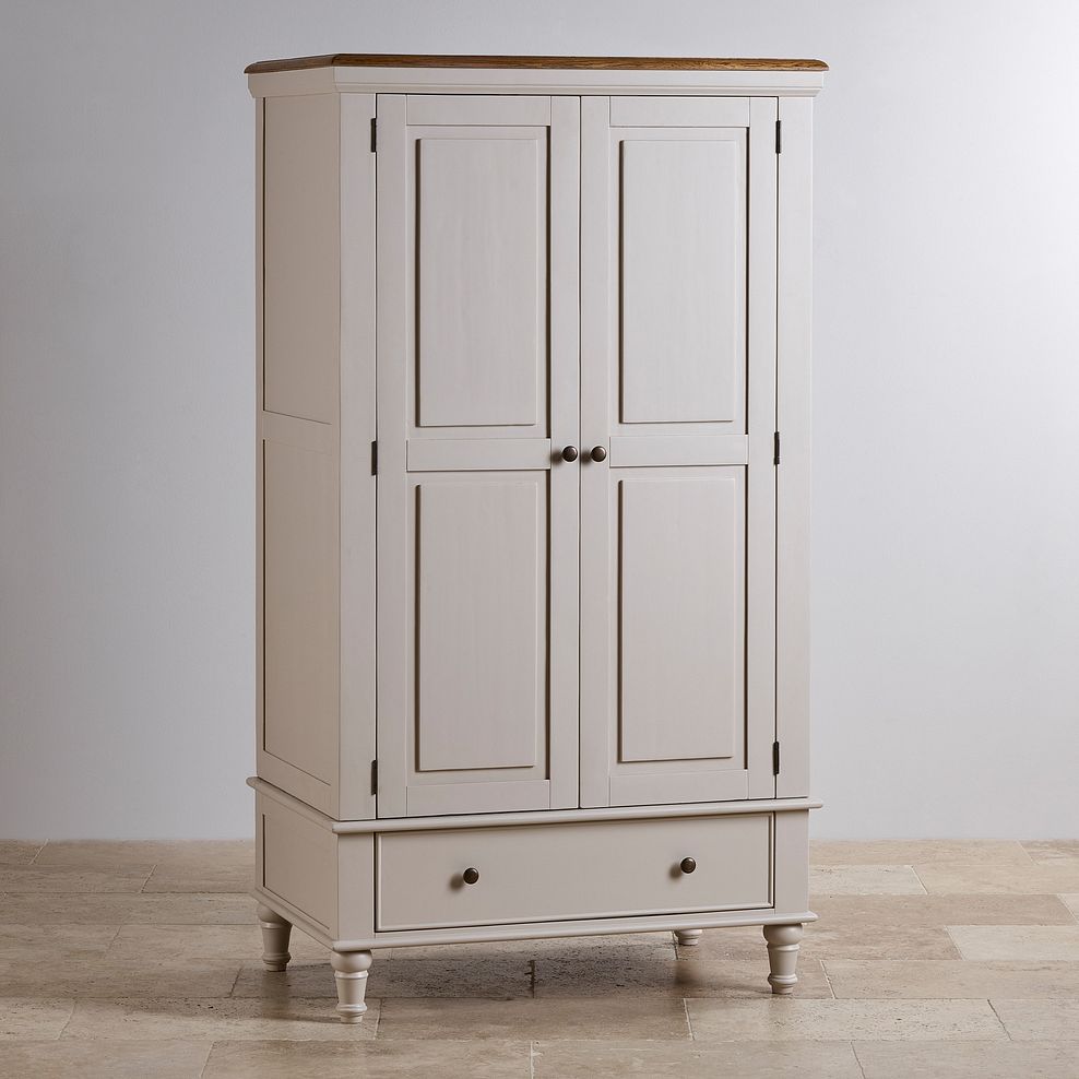 Shay Rustic Solid Oak and Painted Double Wardrobe 2