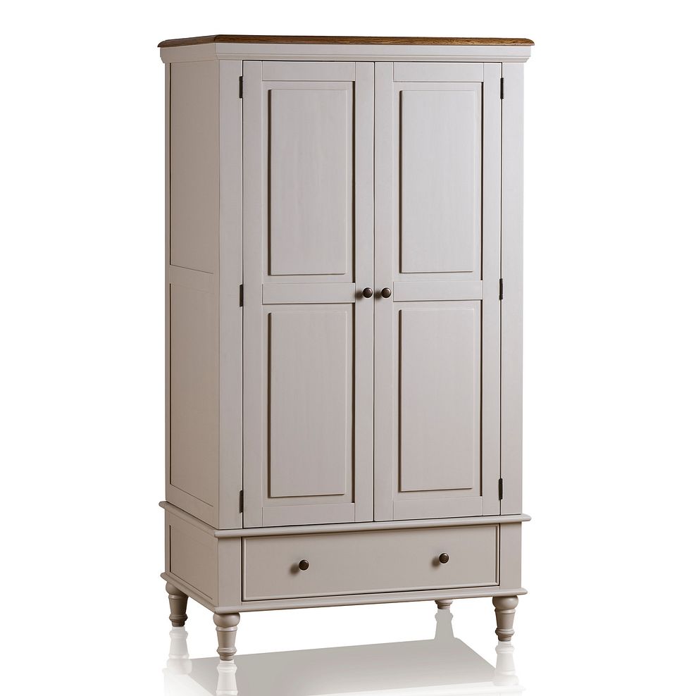 Shay Rustic Solid Oak and Painted Double Wardrobe Thumbnail 1