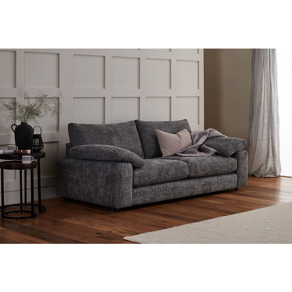 Shelby 3 Seater Sofa in Platinum Fabric 1