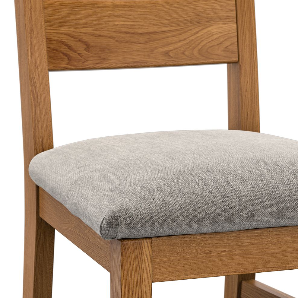 Sherwood Extending Dining Table and 6 Linear Rustic Oak Chair with Verona Mocha Fabric 6