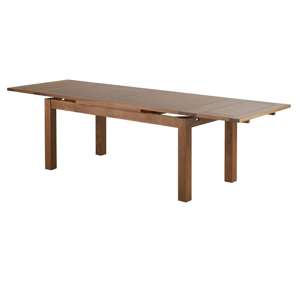 Sherwood Rustic Solid Oak 6ft Extending Table and 6 Wave Back Rustic Oak with Plain Grey Fabric Seats 5