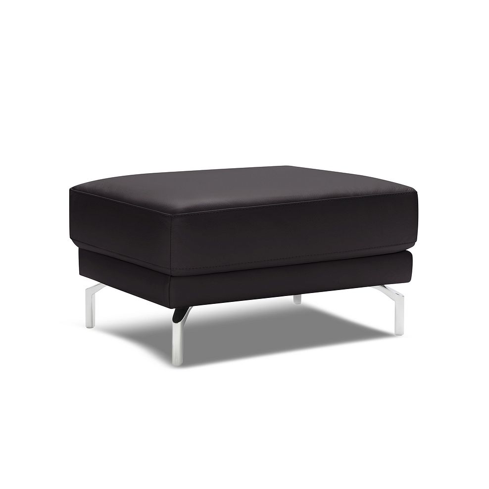 Sienna Footstool in Chocolate Leather 1