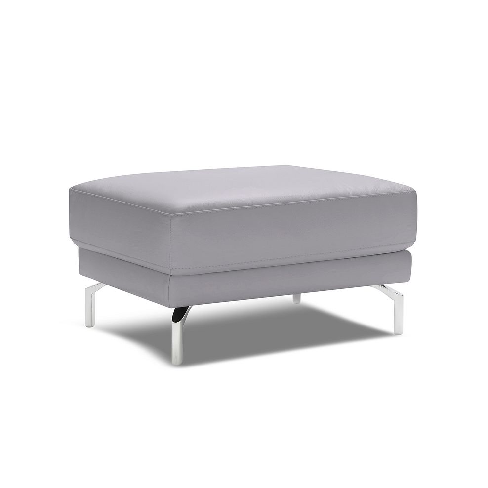 Sienna Footstool in Grey Leather Thumbnail 1