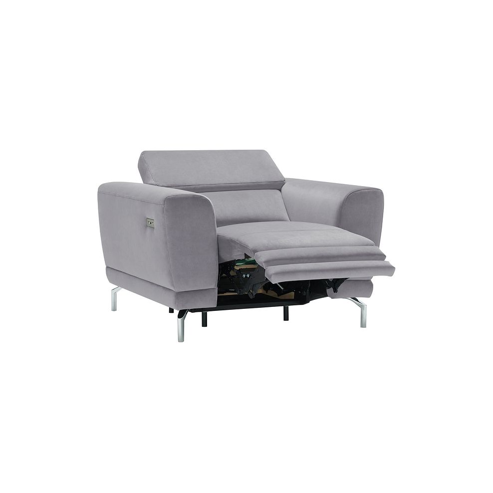 Sienna Recliner Armchair in Silver fabric 6