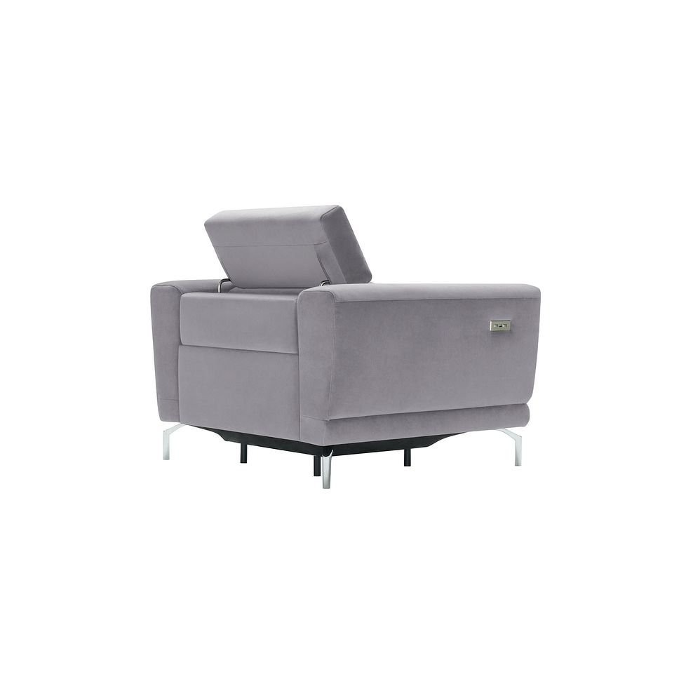 Sienna Recliner Armchair in Silver fabric 7