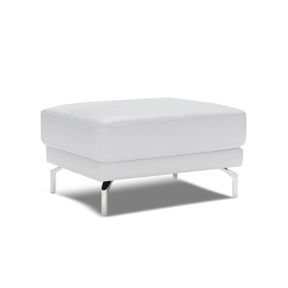Sienna Footstool in White Leather 2
