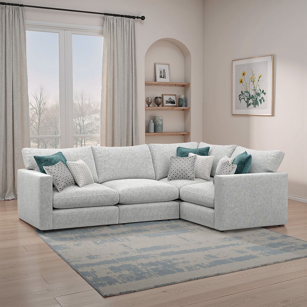 Malvern 4 Seat Modular Corner Sofa in Silver fabric - Group 2 1