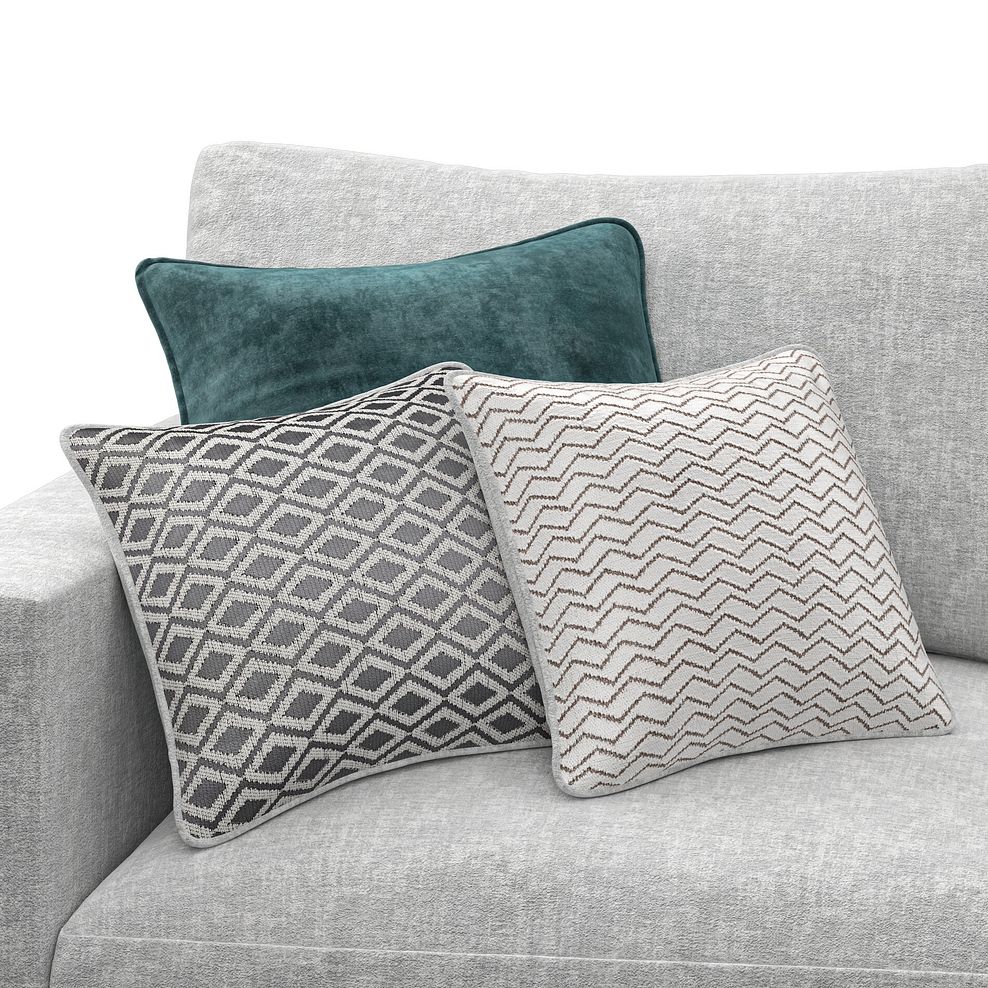 Malvern 4 Seat Left Hand Modular Corner Sofa in Silver fabric - Group 4 5