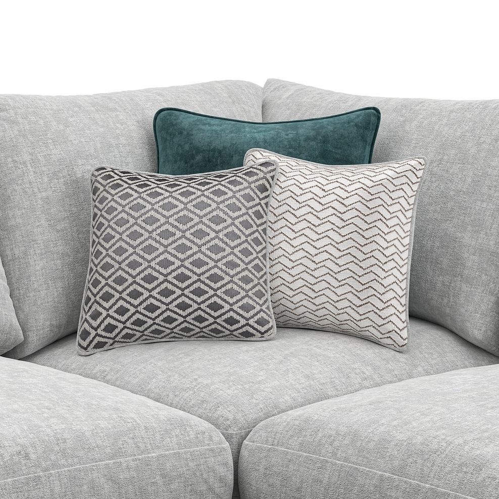 Malvern 4 Seat Left Hand Modular Corner Sofa in Silver fabric - Group 4 7