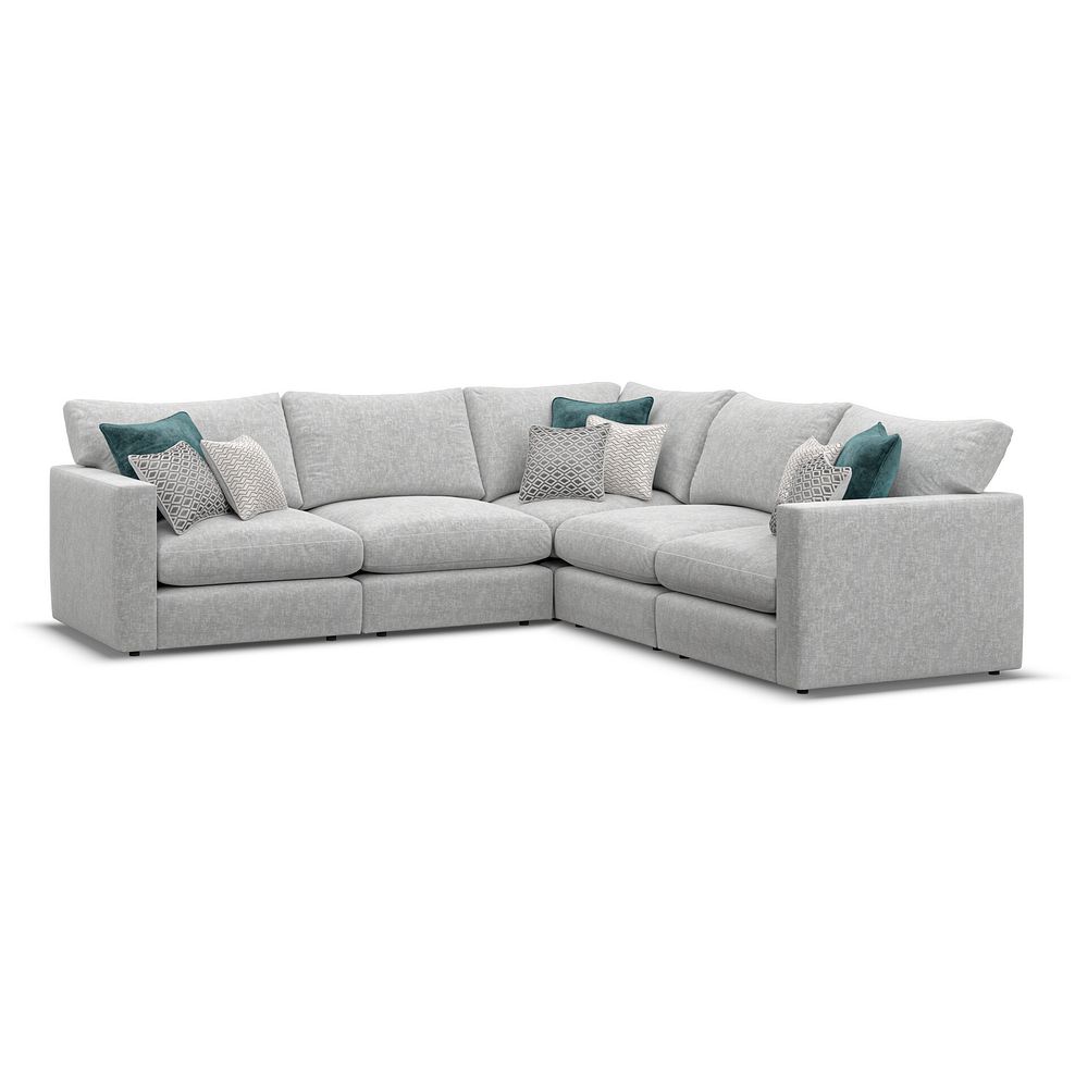 Malvern 5 Seat Modular Corner Sofa in Silver fabric - Group 3 1