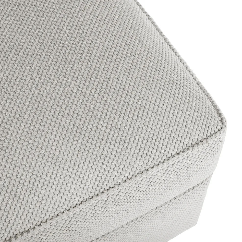 Nebraska Corner Chaise Large Storage Footstool in Silver fabric 6