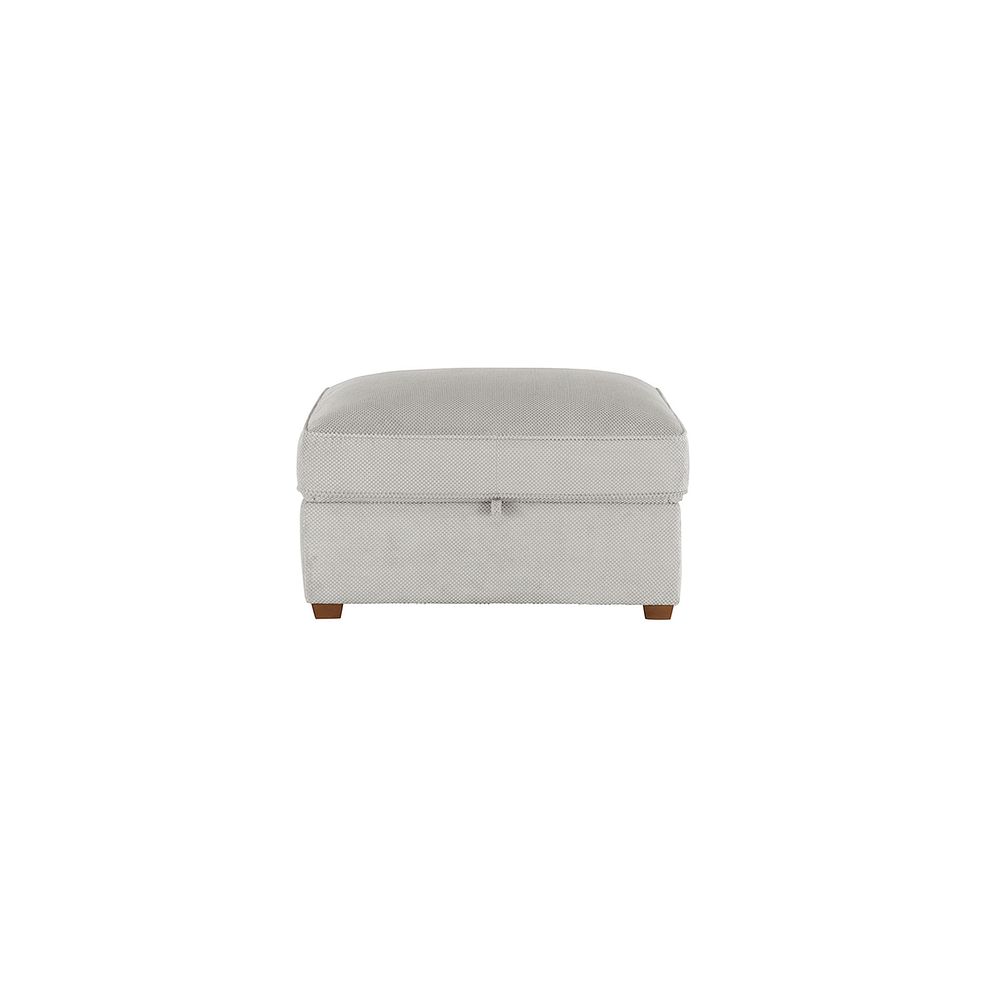 Nebraska Corner Chaise Large Storage Footstool in Silver fabric 3