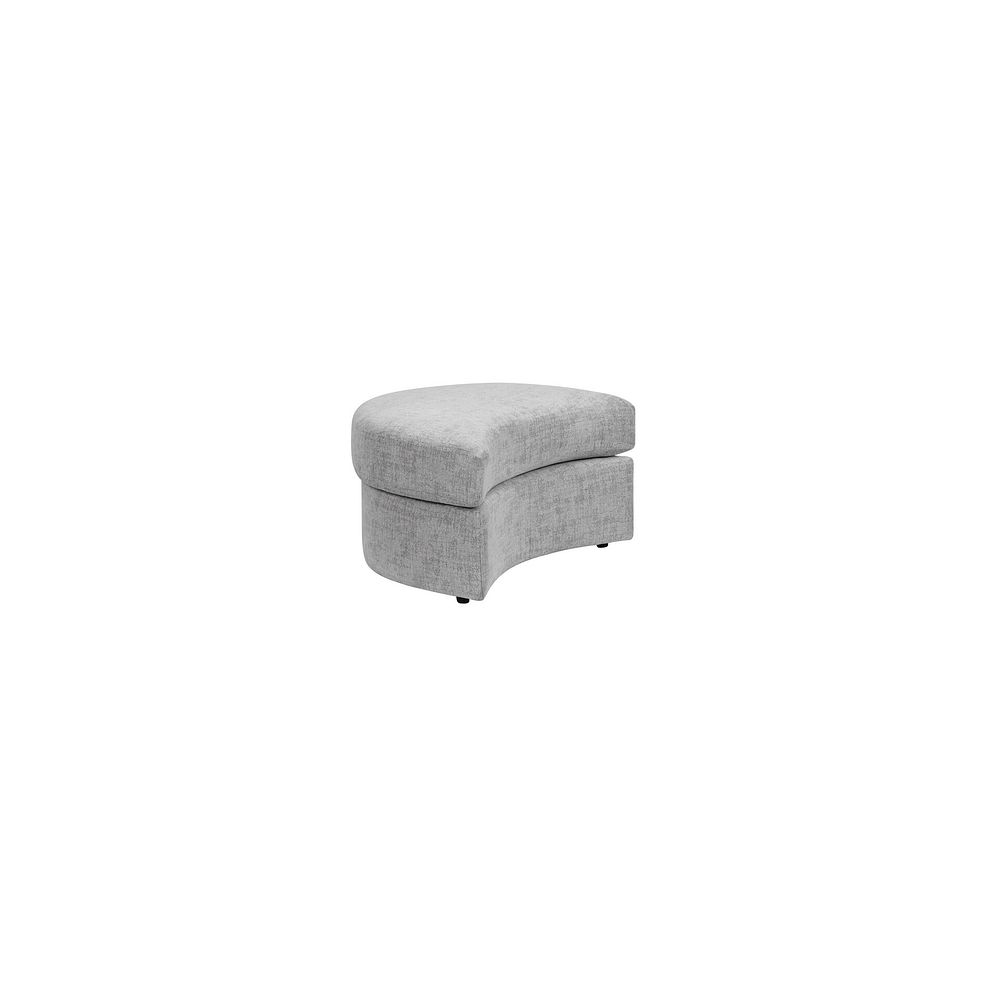 Malvern Half Moon Footstool in Silver fabric 3