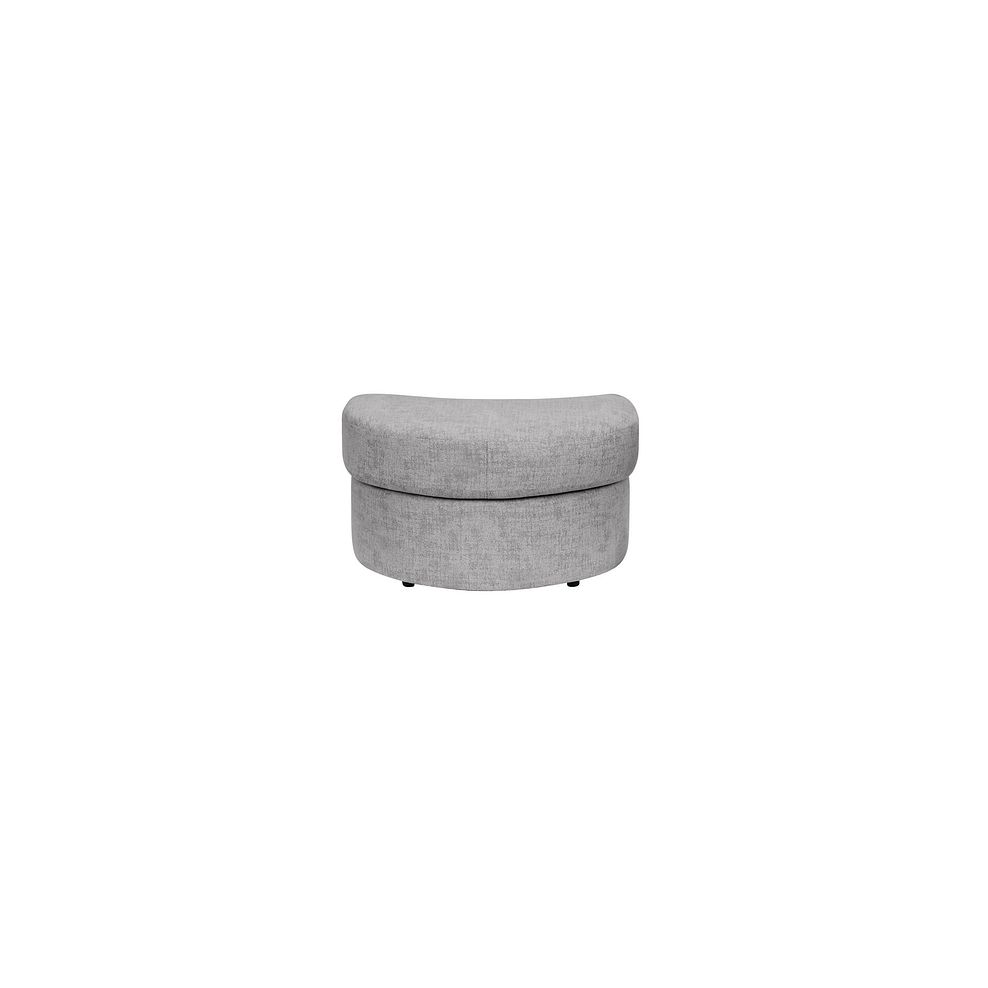 Malvern Half Moon Footstool in Silver fabric 2