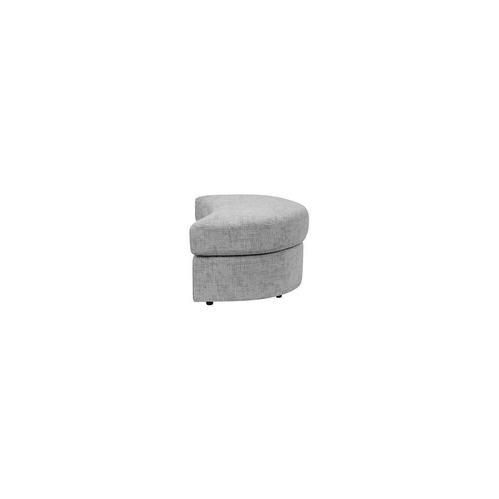 Malvern Half Moon Footstool in Silver fabric 4