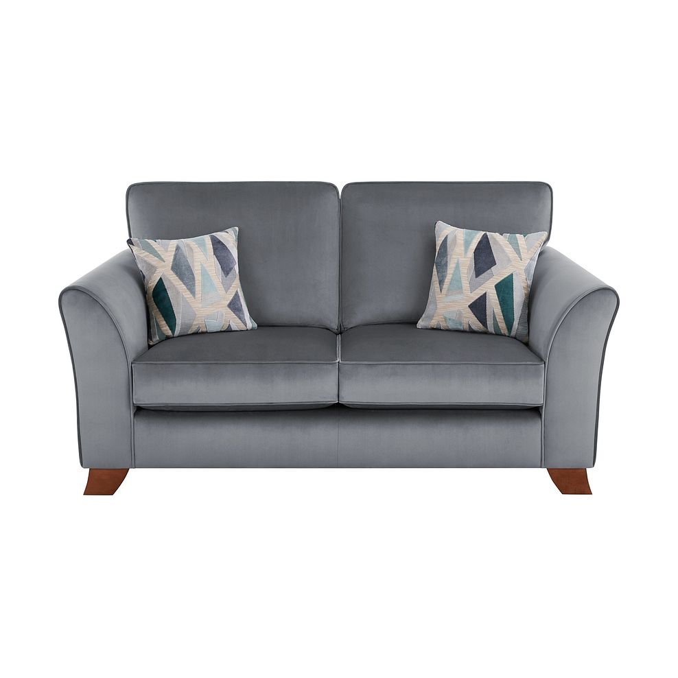 Claremont 2 Seater High Back Sofa in Slate Velvet 3