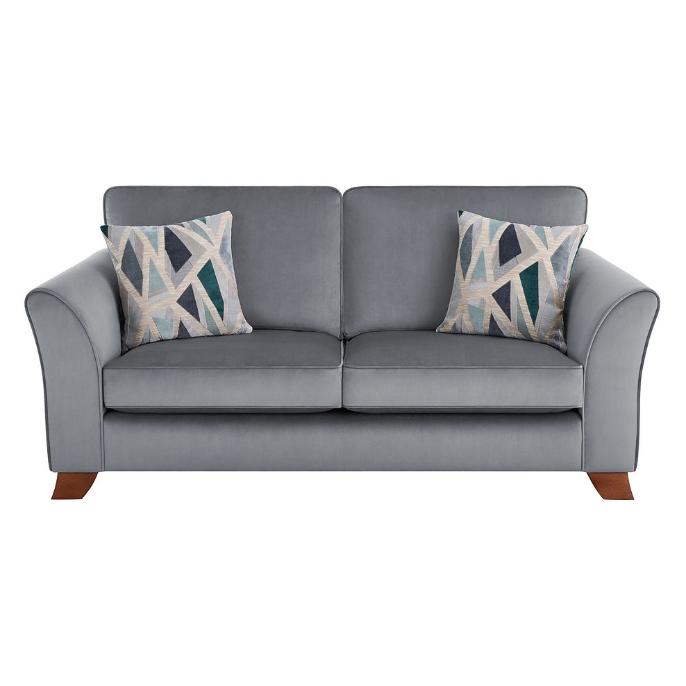 Claremont 3 Seater High Back Sofa in Slate Velvet 3