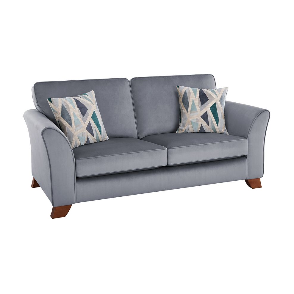 High Back Velvet 3 Seater Sofa Claremont Oak Furnitureland