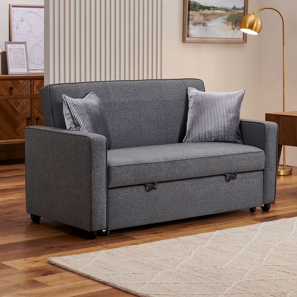 Snooze 2 Seater Sofa Bed in Dark Grey Fabric 3