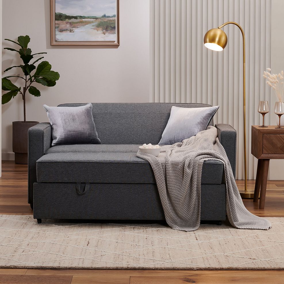 Snooze 2 Seater Sofa Bed in Dark Grey Fabric 5