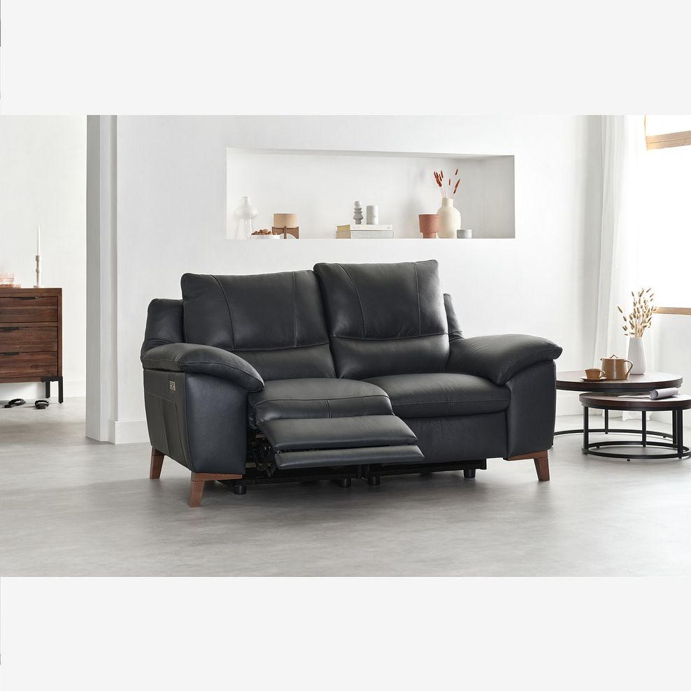 Sorrento 2 Seater Recliner Sofa in Anthracite Leather Thumbnail 2