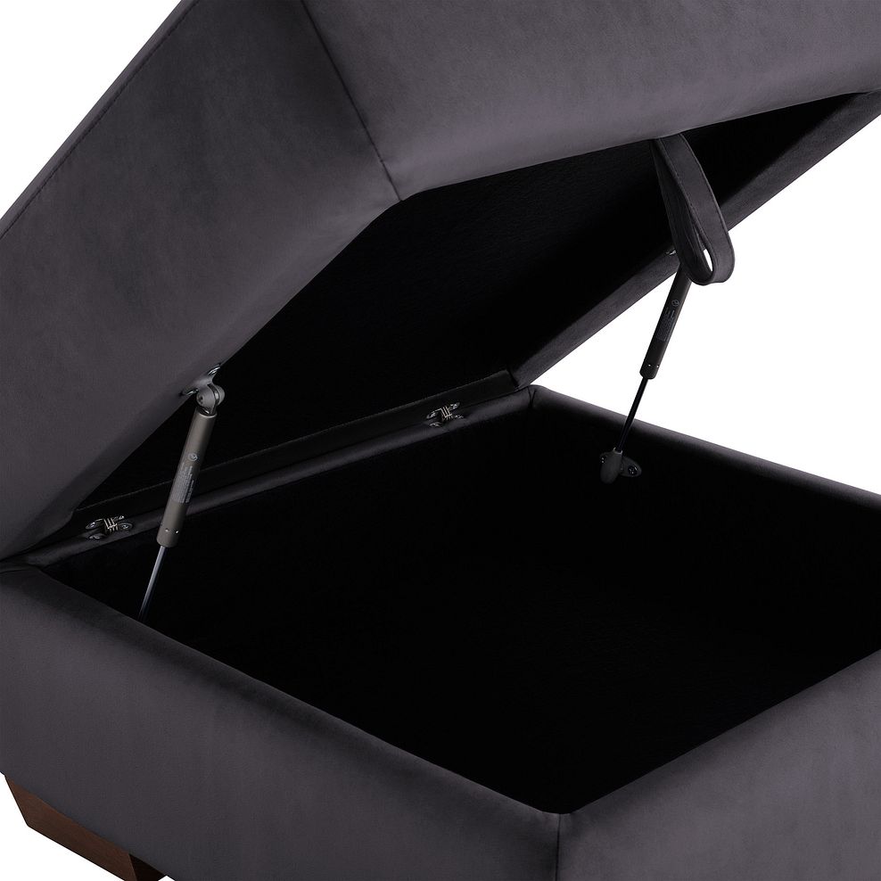 Sorrento Storage Footstool in Grey fabric 7