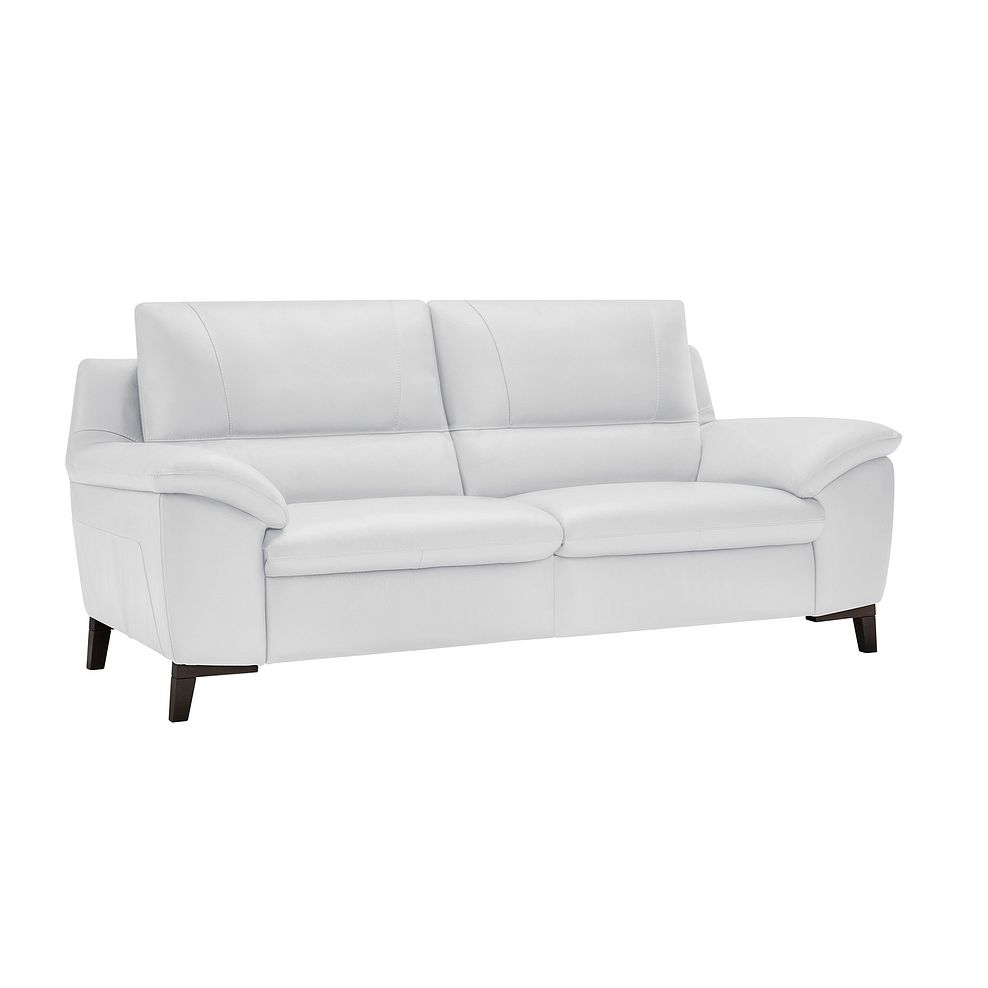 Sorrento 3 Seater Sofa in White Leather 1