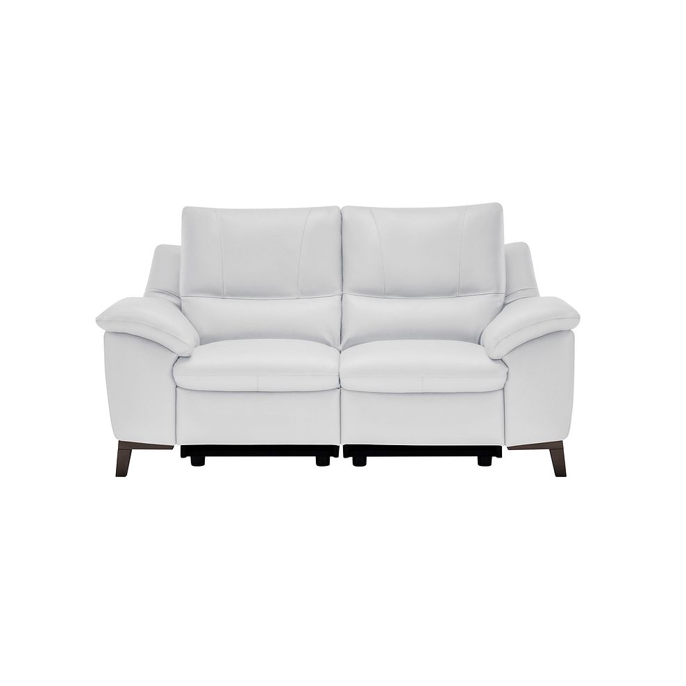 Sorrento 2 Seater Recliner Sofa in White Leather Thumbnail 2