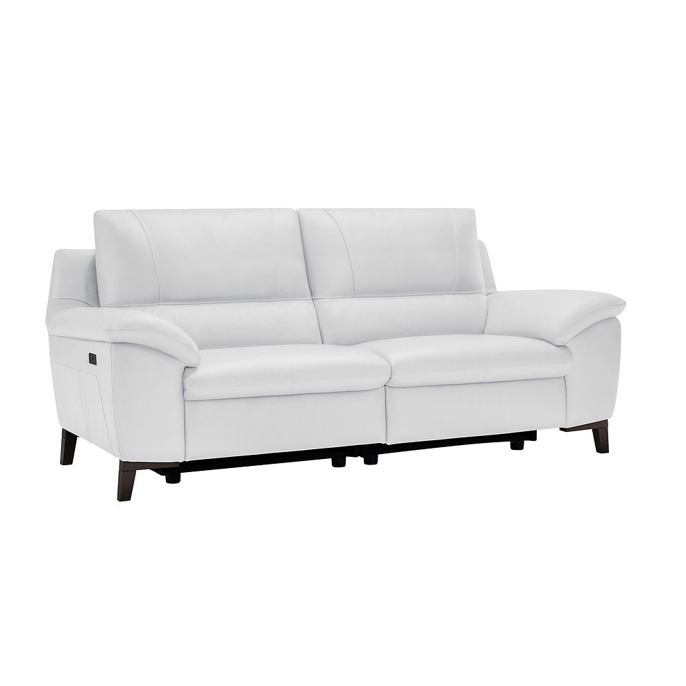 Sorrento 3 Seater Recliner Sofa in White Leather 1