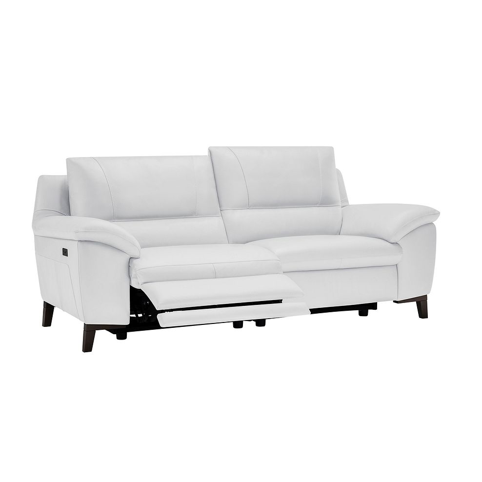 Sorrento 3 Seater Recliner Sofa in White Leather Thumbnail 3