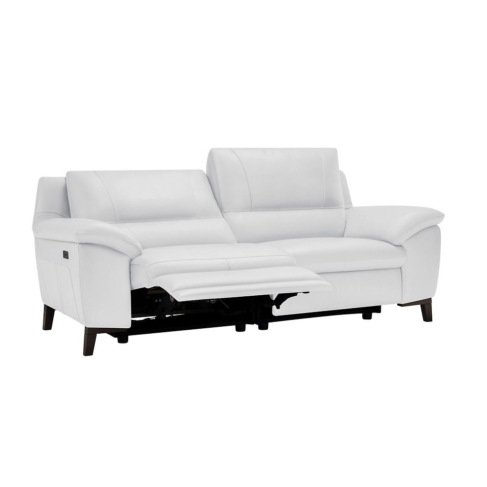 Sorrento 3 Seater Recliner Sofa in White Leather Thumbnail 4