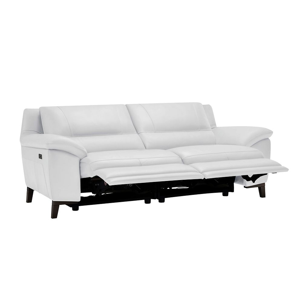 Sorrento 3 Seater Recliner Sofa in White Leather 5