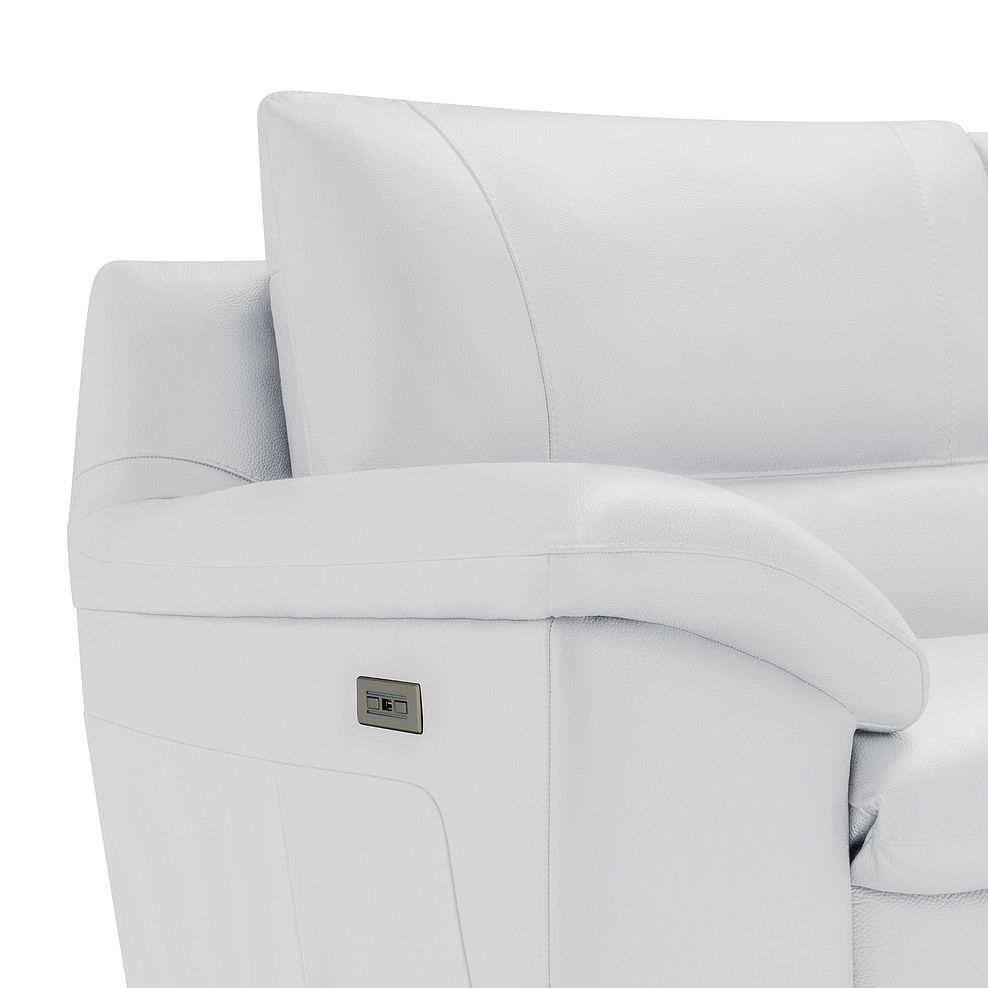 Sorrento 3 Seater Recliner Sofa in White Leather 11