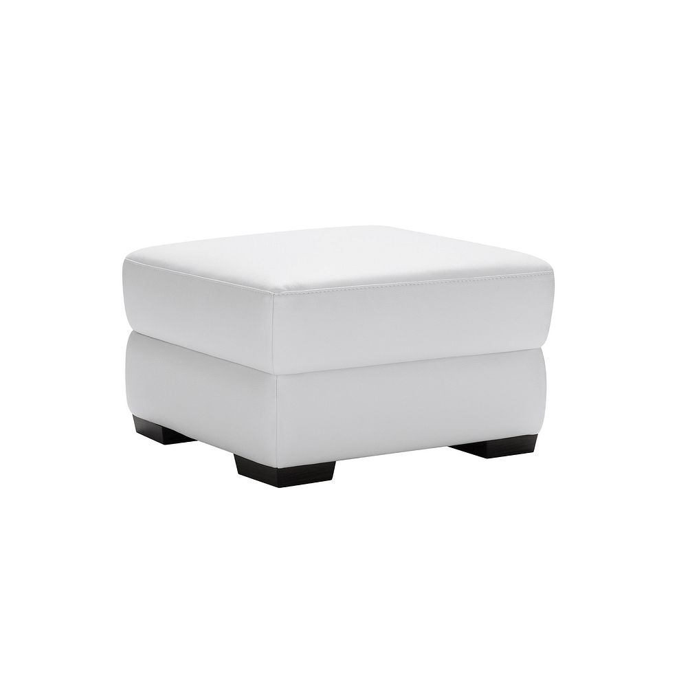 Sorrento Storage Footstool in White Leather