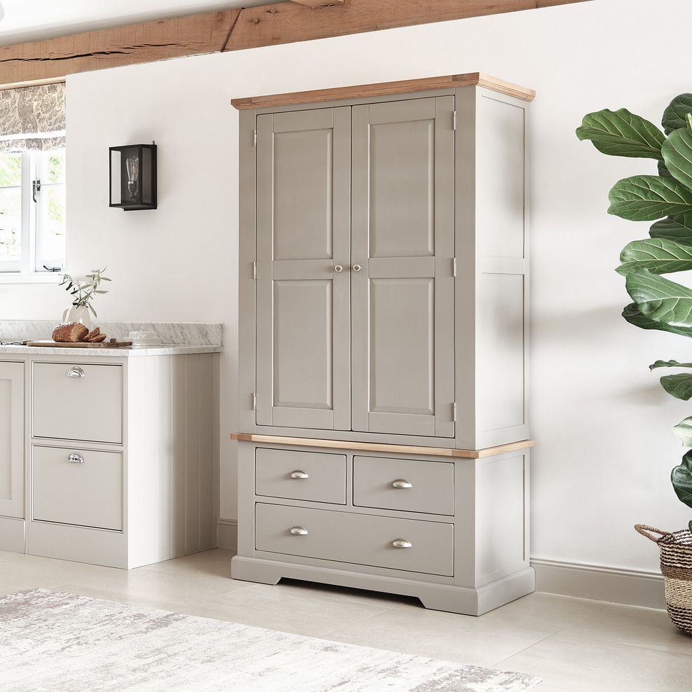 St. Ives Natural Oak and Light Grey Painted Large Larder 5