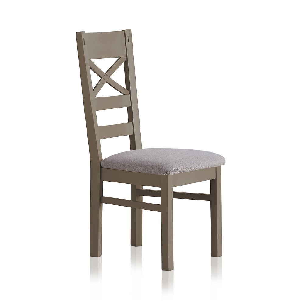 St Ives Light Grey Painted Chair with Hampton Biscuit Fabric Seat 1