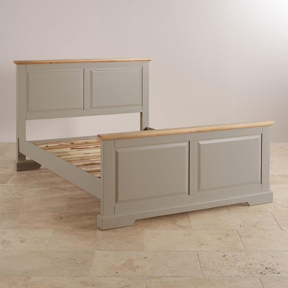 St Ives Natural Oak and Light Grey Painted 5ft King-Size Bed 4